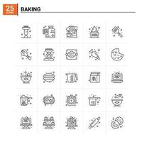 25 Baking icon set vector background