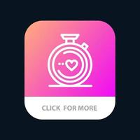 Compass Love Heart Wedding Mobile App Button Android and IOS Line Version vector