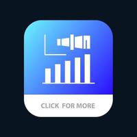 botón de aplicación móvil de visión moderna de negocios a largo plazo versión de glifo de android e ios vector