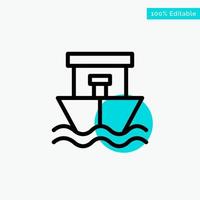 Ship Beach Boat Summer turquoise highlight circle point Vector icon