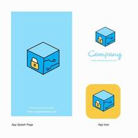 Cube Company Logo App Icon and Splash Page Design Creative Business App Design Elements vector