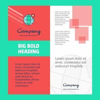 Location on globe Company Brochure Title Page Design Company profile annual report presentations leaflet Vector Background