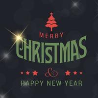 Merry Christmas greetings design with dark background vector