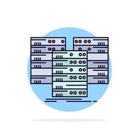 Center centre data database server Flat Color Icon Vector