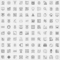 100 iconos de negocios para web y material impreso vector