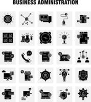 Business Administration Solid Glyph Icons Set For Infographics Mobile UXUI Kit And Print Design Include Internet Setting Setting Gear Globe Tshirt Shirt Sports Eps 10 Vector