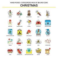 Christmas Flat Line Icon Set Business Concept Icons Design vector