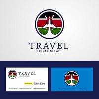 logotipo de la bandera del círculo creativo de kenia de viaje y diseño de tarjeta de visita vector