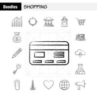 Shopping Hand Drawn Icon for Web Print and Mobile UXUI Kit Such as Business Finance Growth Chart Business Dollar Finance Target Pictogram Pack Vector