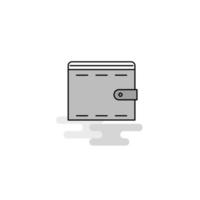 Wallet Web Icon Flat Line Filled Gray Icon Vector