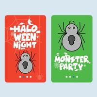 Happy Halloween invitation design with spider vector