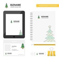 Christmas calendar Business Logo Tab App Diary PVC Employee Card and USB Brand Stationary Package Design Vector Template