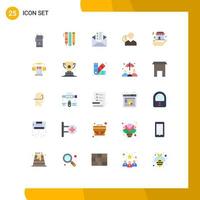 Paquete de 25 colores planos de interfaz de usuario de signos y símbolos modernos de elementos de costos financieros elementos de diseño vectorial editables de chat de usuario vector