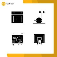 Group of Modern Solid Glyphs Set for design audio web scooter player Editable Vector Design Elements