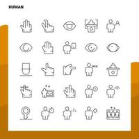 conjunto de iconos de línea humana conjunto 25 iconos diseño de estilo minimalista vectorial conjunto de iconos negros paquete de pictogramas lineales vector