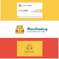 Beautiful Life jacket Logo and business card vertical Design Vector