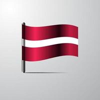 Latvia waving Shiny Flag design vector