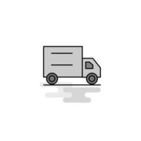 Truck Web Icon Flat Line Filled Gray Icon Vector