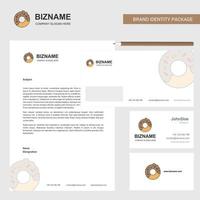 Doughnut Business Letterhead Envelope and visiting Card Design vector template