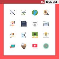 paquete de iconos de vector de stock de 16 signos y símbolos de línea para compartir búsqueda ciencia de la tierra examinar paquete editable de elementos de diseño de vector creativo