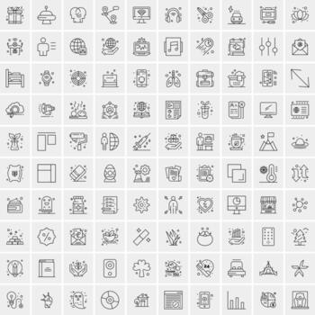 100 iconos de negocios para web y material impreso vector