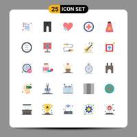 Set of 25 Modern UI Icons Symbols Signs for sun cream love sign medical Editable Vector Design Elements