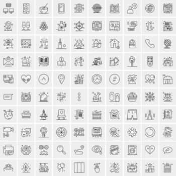 100 iconos de negocios para web y material impreso vector