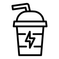 Sport nutrition energy cocktail icon, outline style vector