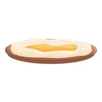 Fried turkish egg icon, cartoon style vector