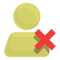 Delete user call icon, cartoon style vector