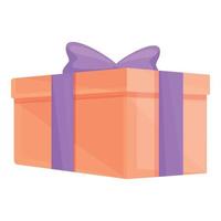 Event gift box icon cartoon vector. Ribbon present vector