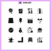 Set of 16 Modern UI Icons Symbols Signs for road increase home health drop Editable Vector Design Elements