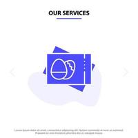 Our Services Pass board Egg Easter Card Solid Glyph Icon Web card Template vector
