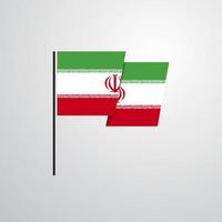 Iran waving Flag design vector