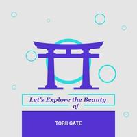 exploremos la belleza de la puerta torii itsukushima hitos nacionales de japón vector