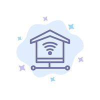 Security Internet Signal Blue Icon on Abstract Cloud Background vector
