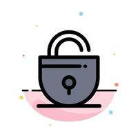 Lock Locked Security Internet Abstract Flat Color Icon Template vector