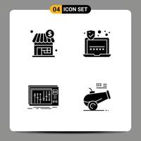 Pictogram Set of Simple Solid Glyphs of shop mixer dollar laptop studio Editable Vector Design Elements