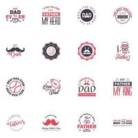 Happy fathers day 16 Black and Pink Lettering happy fathers day Editable Vector Design Elements