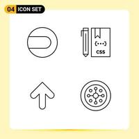 Universal Icon Symbols Group of 4 Modern Filledline Flat Colors of ball arrow code develop upload Editable Vector Design Elements