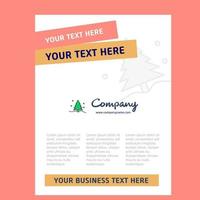 Christmas tree Title Page Design for Company profile annual report presentations leaflet Brochure Vector Background