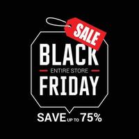 Black Friday sale card design vector