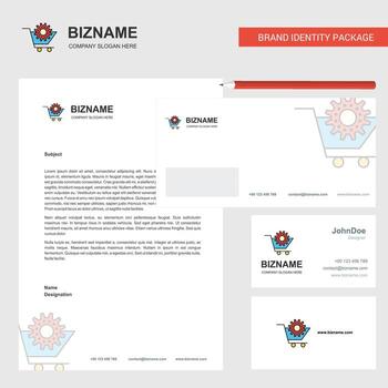 configuración de carro negocio membrete sobre y plantilla de vector de diseño de tarjeta de visita