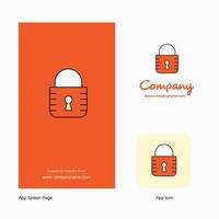 Locked Company Logo App Icon and Splash Page Design Creative Business App Design Elements vector