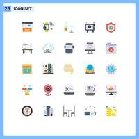 25 Creative Icons Modern Signs and Symbols of protection play glass media ad Editable Vector Design Elements