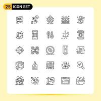 25 Universal Line Signs Symbols of public gdpr industry data science Editable Vector Design Elements