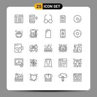 paquete de iconos de vector de stock de 25 signos y símbolos de línea para elementos de diseño de vector editables de vista comercial de seo de datos gráficos