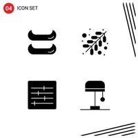 4 User Interface Solid Glyph Pack of modern Signs and Symbols of boat lamp religion layout Layer 1 Editable Vector Design Elements