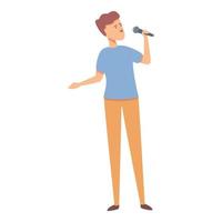 Boy singer icon cartoon vector. Music school vector