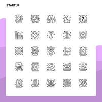 Set of Startup Line Icon set 25 Icons Vector Minimalism Style Design Black Icons Set Linear pictogram pack